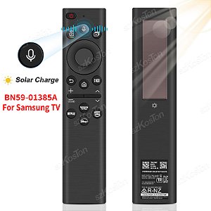 Controle Remoto Solar BN59-01385A para Samsung Smart TV – Substituto com Comando de Voz, Compatível com TVs 4K, 8K, QLED e The Frame