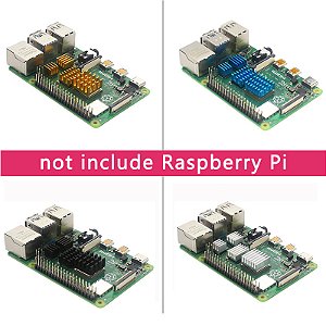 Dissipador de Calor em Alumínio para Raspberry Pi 4 – Cooler de Metal com Almofada Térmica para CPU/RAM – Preto, Prata, Dourado ou Azul
