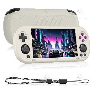 Capa Protetora Trimui Smart Pro – Silicone Branco, Anti-Queda, Anti-Risco, Antiderrapante, com Cordão