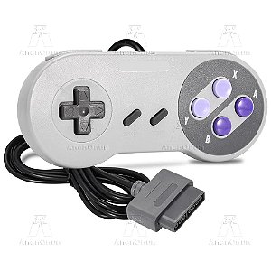 Controlador Clássico com Fio SNES/SFC – Gamepad 16 Bits Retro, Joypad p/ Console de Videogame, Acessório de Entretenimento