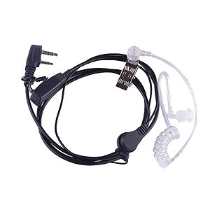 Fone de Ouvido com Tubo Acústico p/ Baofeng – 2 Pinos, PTT MIC, Anti-Radiação EMF, Headset p/ Rádio Walkie Talkie