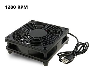 Ventilador de Refrigeração USB 5V p/ Roteador, PC, TV Box – Silencioso, 120mm/240mm, c/ Parafusos e Grade Protetora