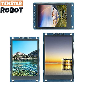 Display LCD TFT SPI Enstar Robo – 2.4”, 2.8” e 3.5” 240x320 / 320x480, Adaptador 5V/3.3V, PCB p/ ST7789V e ST7796S