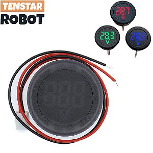Voltímetro Digital LED Circular EDONDO DC 4-100V – Display de Dois Fios com Proteção contra Conexão Reversa