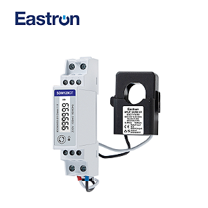 Medidor de Energia SDM120CT-MV + TC 50A – 230V, RS485 Modbus, Trilho DIN, MID, Monofásico