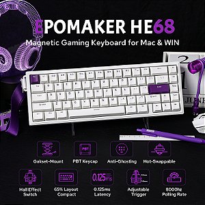 Teclado Gamer EPOMAKER HE68 65% Hall Effect ANSI 8000Hz Mac/Win