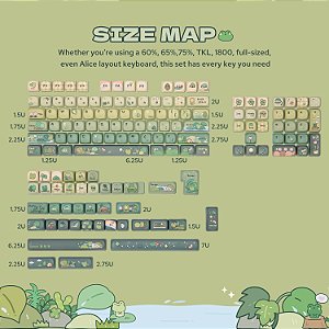 Keycaps KiiBOOM × Cosydiaries Rainy Froggy Day 144 Teclas MOA/Cherry