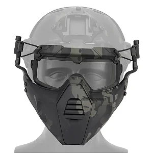 Máscara Tática com Óculos para Airsoft, Paintball e Wargame – Conjunto de Proteção para Tiro e Caça