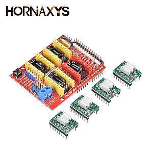 Kit Completo CNC Shield V3 + 4 A4988 + 4 DRV8825 + Dissipadores para Impressora 3D
