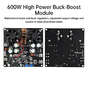 Conversor DC Boost Buck 7-70V p/ 2-55V / 2-80V | 600W/700W CC CV Step Up/Down Módulo