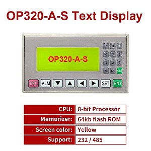 Display de Texto OP320-A com Comunicação 232/422/485 – Compatível com PLC Industrial OP320-A-S MD204L