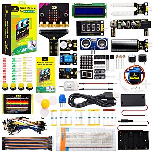 Kit Inicial Keyestudio Microbit V2.2 com 38 Projetos STEM e Tutorial para Programação Educacional