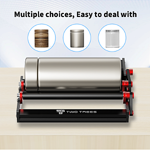 Rolo Giratório Twotrees TR3 com Rotação 360° para Eixo Y – Compatível com LightBurn, LaserGRBL e 95% dos Gravadores a Laser