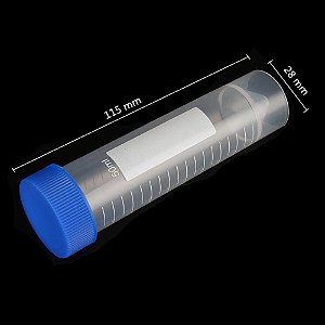 Kit com 20 Tubos de Centrífuga 50?ml com Tampa de Rosca, Fundo Plano e Escala, Plástico Resistente para Laboratório