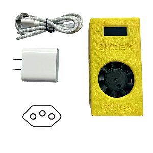 Bitdsk N5 200Gh/s BM1397 Minerador ASIC de Bitcoin BTC Solo Lottery com Fonte PD Tipo C e Plug US/EU/UK/AU/BR