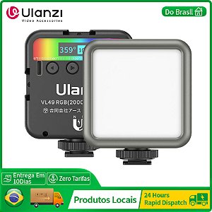 Ulanzi VL49 RGB Luz de Vídeo e Preenchimento para Câmera e Smartphone, Ideal para Vlog, Fotografia e Gravações