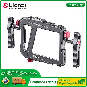 Ulanzi Lino Gaiola de Vídeo Vlog com Alça para Smartphones 5.4" a 6.7", Compatível com iPhone X–14 Pro Max e Android
