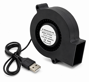 Cooler USB 76mm 5V para impressora 3D e refrigeração eletrônica