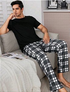 PIJAMA MASCULINO  XADREZ CALÇA (MANGA CURTA)