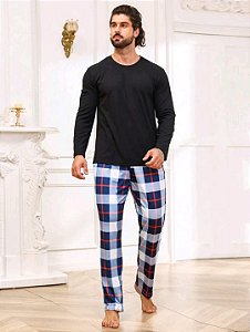 PIJAMA MASCULINO  XADREZ ( MANGA LONGA)