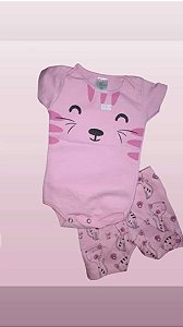 conjunto body gatinha rosa