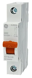 Minidisjuntor Monopolar 20a curva c 220v  3ka  g31slc20 - ge
