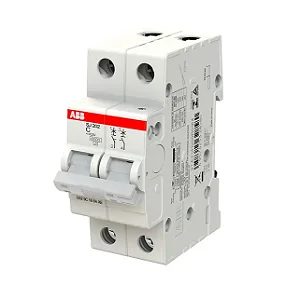 Minidisjuntor Bipolar 63A 6Ka/10Ka em 220V/380V Termomagnético Curva C SJ202-C63 :2TAZ141200R0634 -ABB