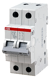 Minidisjuntor Bipolar 16a 6ka/10ka em 220v/380v Termomagnético Curva c sj202-c16 :2taz141200r0164-abb