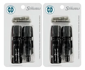 Conector mc4 Original Staubli 2 Kits com (1 machos e 1 fêmeas) cada kit para Energia Solar :32.0016p0001+320017p0001- STAUBLI