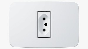 Conjunto 4x2  1 tomada 2p t 20a  110-250v  1 modulo branco origen  n0536.2bl-abb