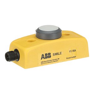Botão reset iluminado c/ conector m12 macho  5 polos , modelo Smile 11 ra - abb