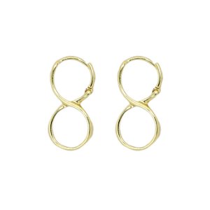 Brinco de argola click com símbolo do infinito folheado a Ouro 18k