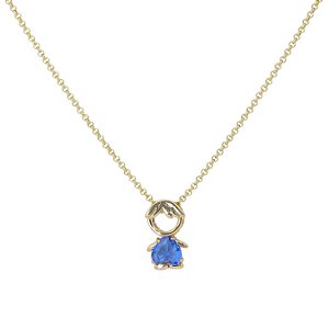 Pingente menino folheado a Ouro com pedra azul coração (sem corrente)
