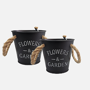 Vaso de Planta Decoração Vintage 11 x 10 cm Balde Plastico