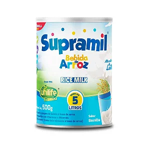 UNILIFE SUPRAMIL BEBIDA DE ARROZ KIDS - SABOR BAUNILHA - 500GR.