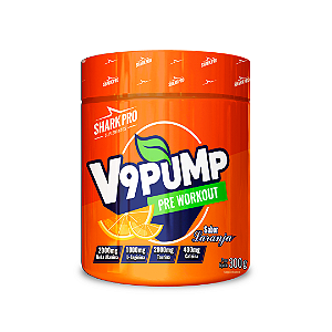 Pré Treino V9 PUMP Pote 300g Shark Pro - Laranja
