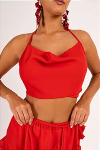 Cropped Rose Vermelha