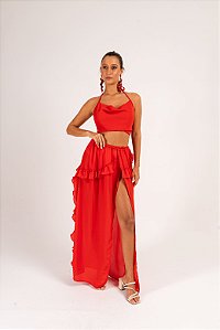Saia/Vestido Rose Vermelha