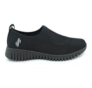 Tenis Slip On Tricot Ae2208 Preto Usaflex
