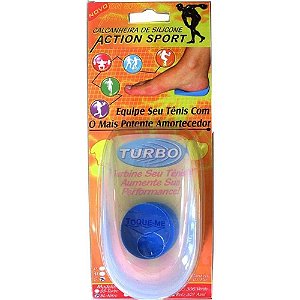 Calcanheira de silicone com ponto azul action sport orthopauher
