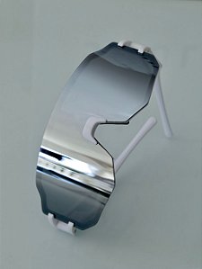 Óculos de Sol Esportivo Glide Branco Espelhado