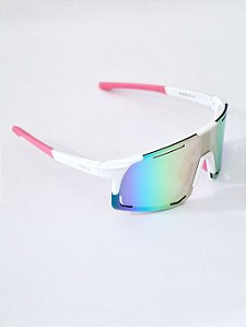 Óculos de Sol Esportivo Momentum Branco e Rosa