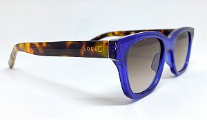 Óculos Leopardo Azul Translúcido