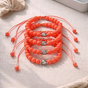 Pulseira Tartaruga Laranja Neon