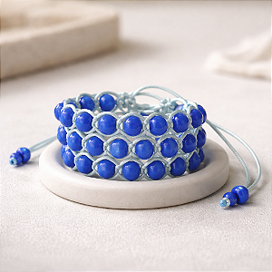 Pulseira Azul de Cristal