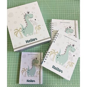 Kit do bebe - Caderneta de saúde, porta documentos, diário do bebê, caixa organizadora