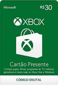 Cartão Presente (Gift Card) R$30 – Xbox / Microsoft Store