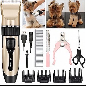 Kit Banho Pet Máquina Silenciosa de Tosa - Bivolt 127/220V