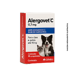 Alergovet C para Cães e Gatos até 15kg - 10 Comprimidos