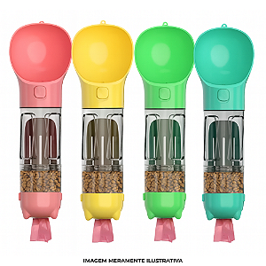 Garrafa Portátil 4 em 1 para Cães